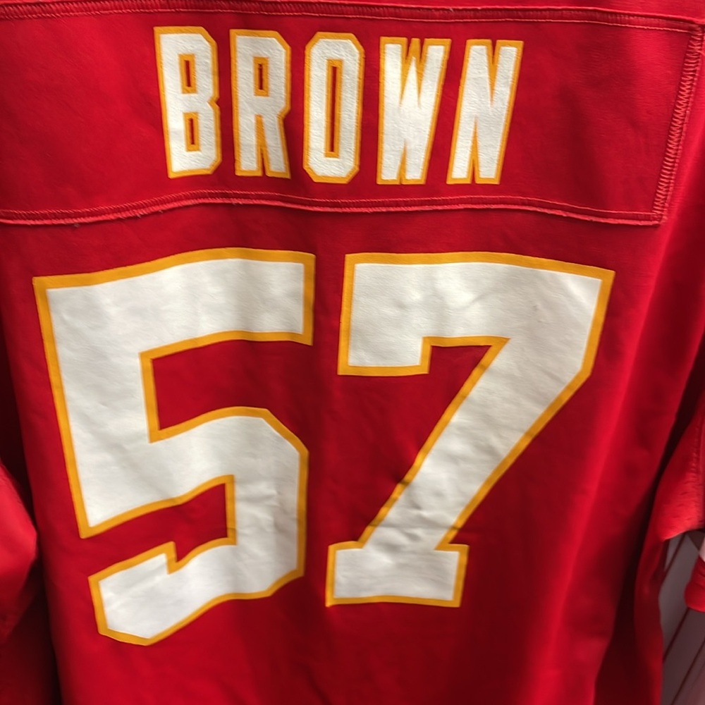Men’s Nike NFL Kansas City Chiefs Orlando Brown JR #57 Used Sz XXL Red - Picture 9 of 10